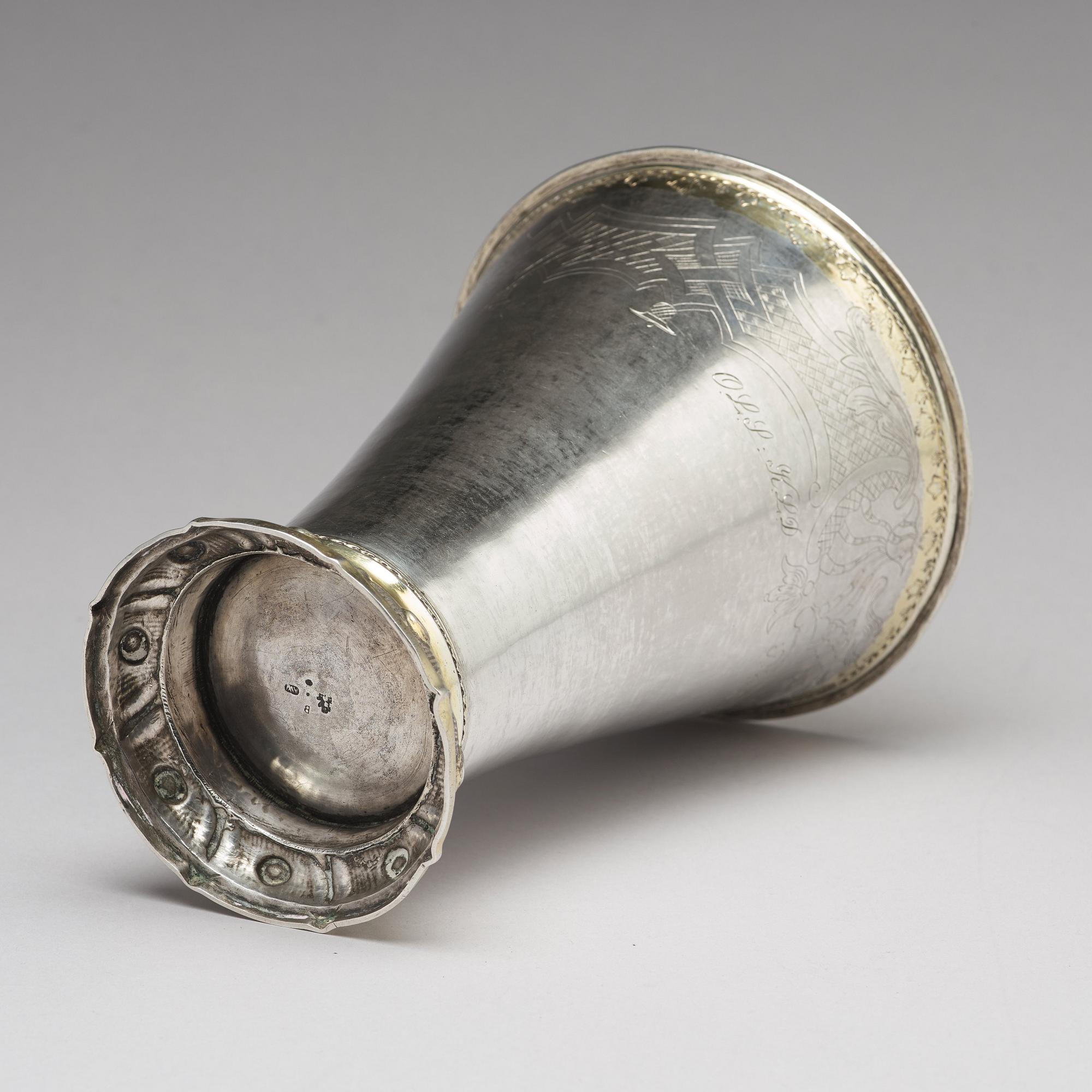 Aron Wangstelius, bägare, silver Torshälla 1760.
