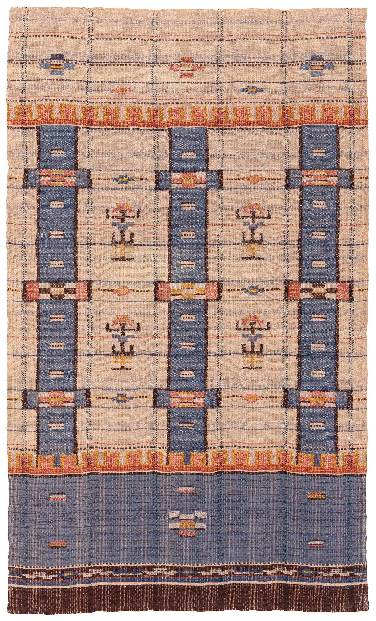 Märtha Gahn, draperi, slätväv, ca 235 x 140 cm, Sverige 1930-1940-tal.