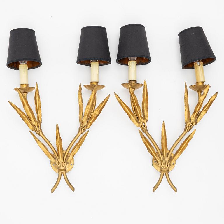 Wall sconces, a pair, France, second half of the 20th century.