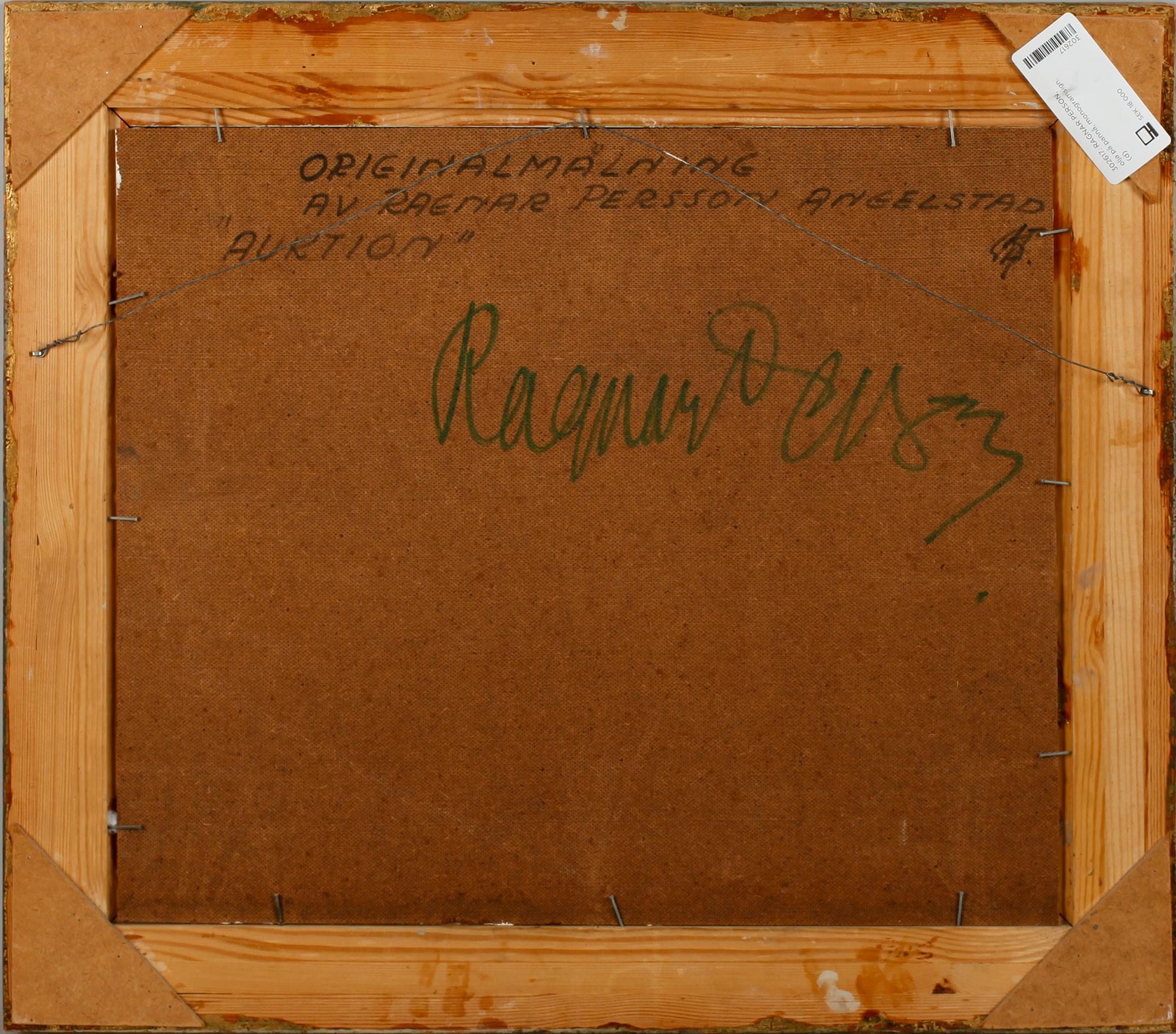 RAGNAR PERSON, olja på pannå, monogramsign.
