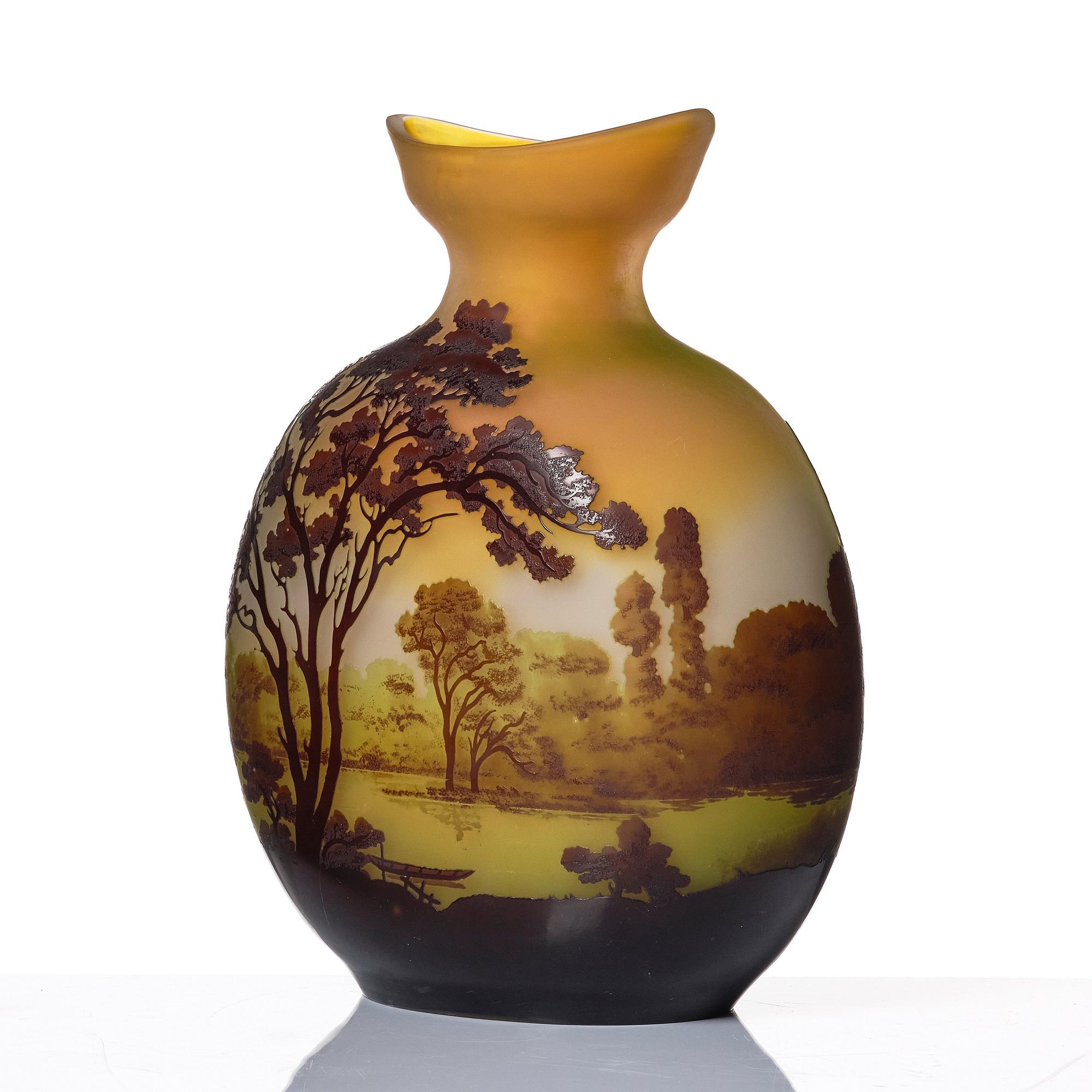 Emile Gallé, a large Art Nouveau cameo glass vase, Nancy, France, post 1904.