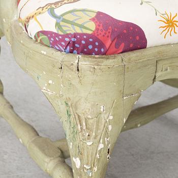 A Swedish rococo armchair, Stockholm, later part 18th century.