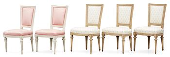 471. Three Gustavian 18th Century chairs, by J. Ruste.