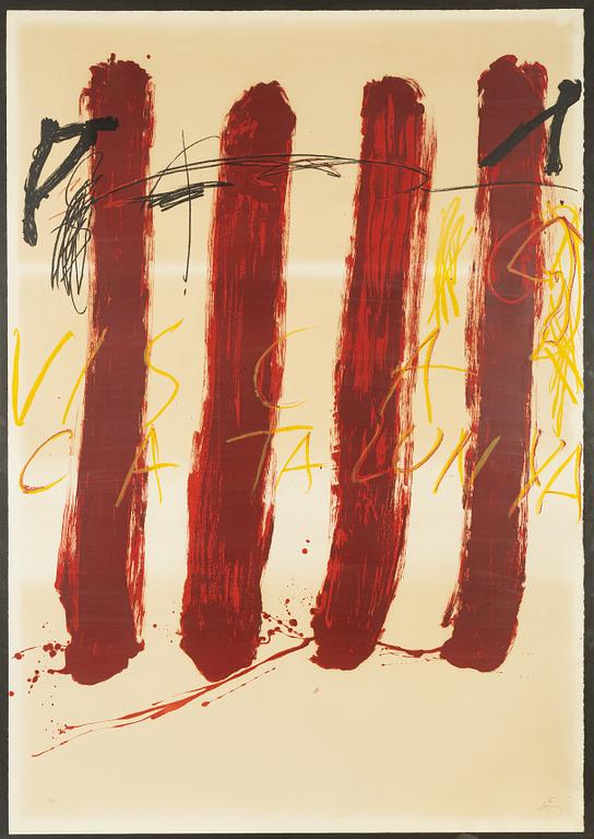 Antoni Tàpies, färglitografi, 1972, signerad 32/50.