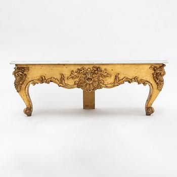 Mirror with console table, Rococo-revival, circa mid-19th century.