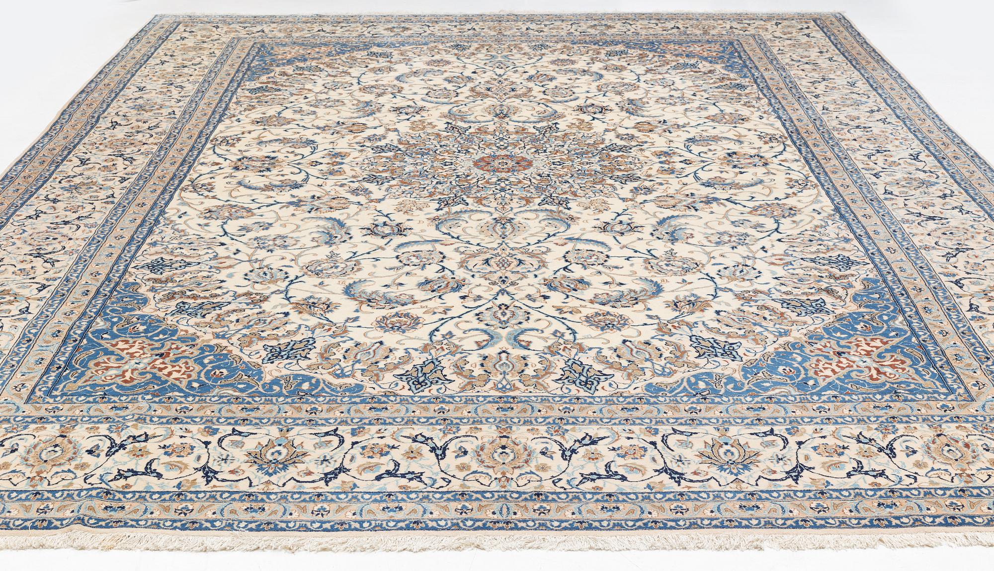 Matta, Nain, part silk, ca 460 x 324 cm.