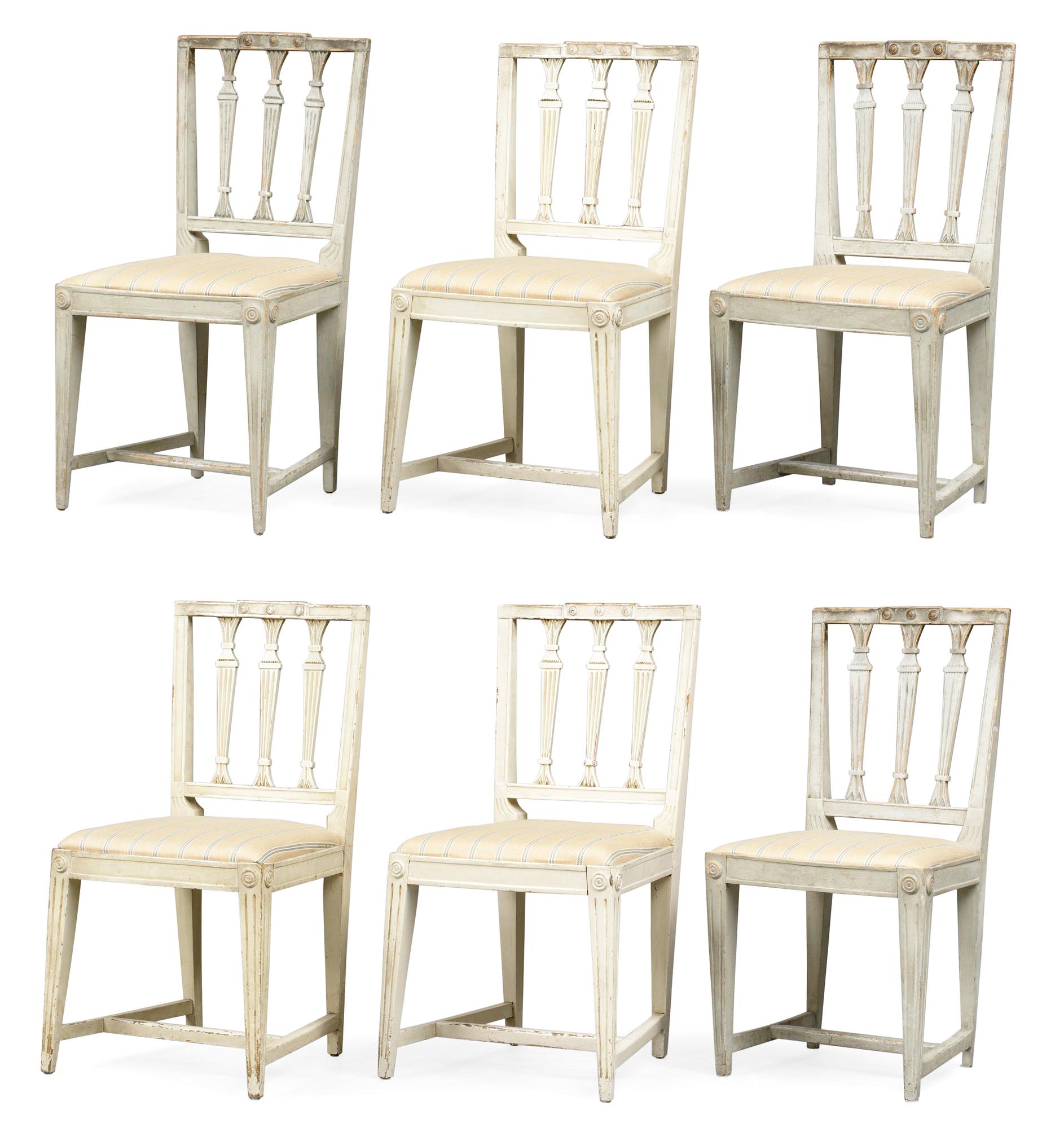 Six late Gustavian chairs.