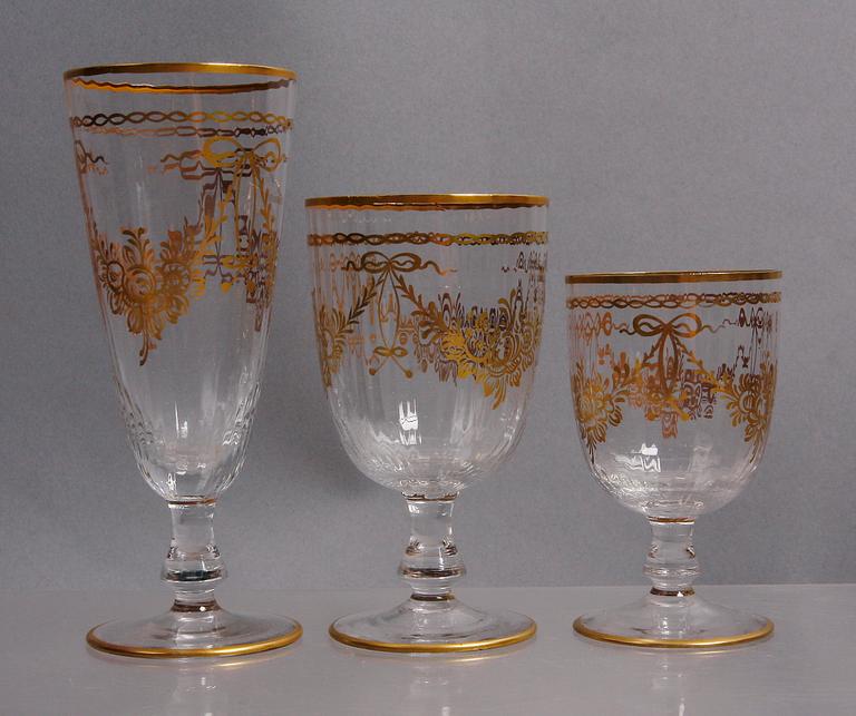 GLASSERVIS, 27 delar, 1800/1900-tal.