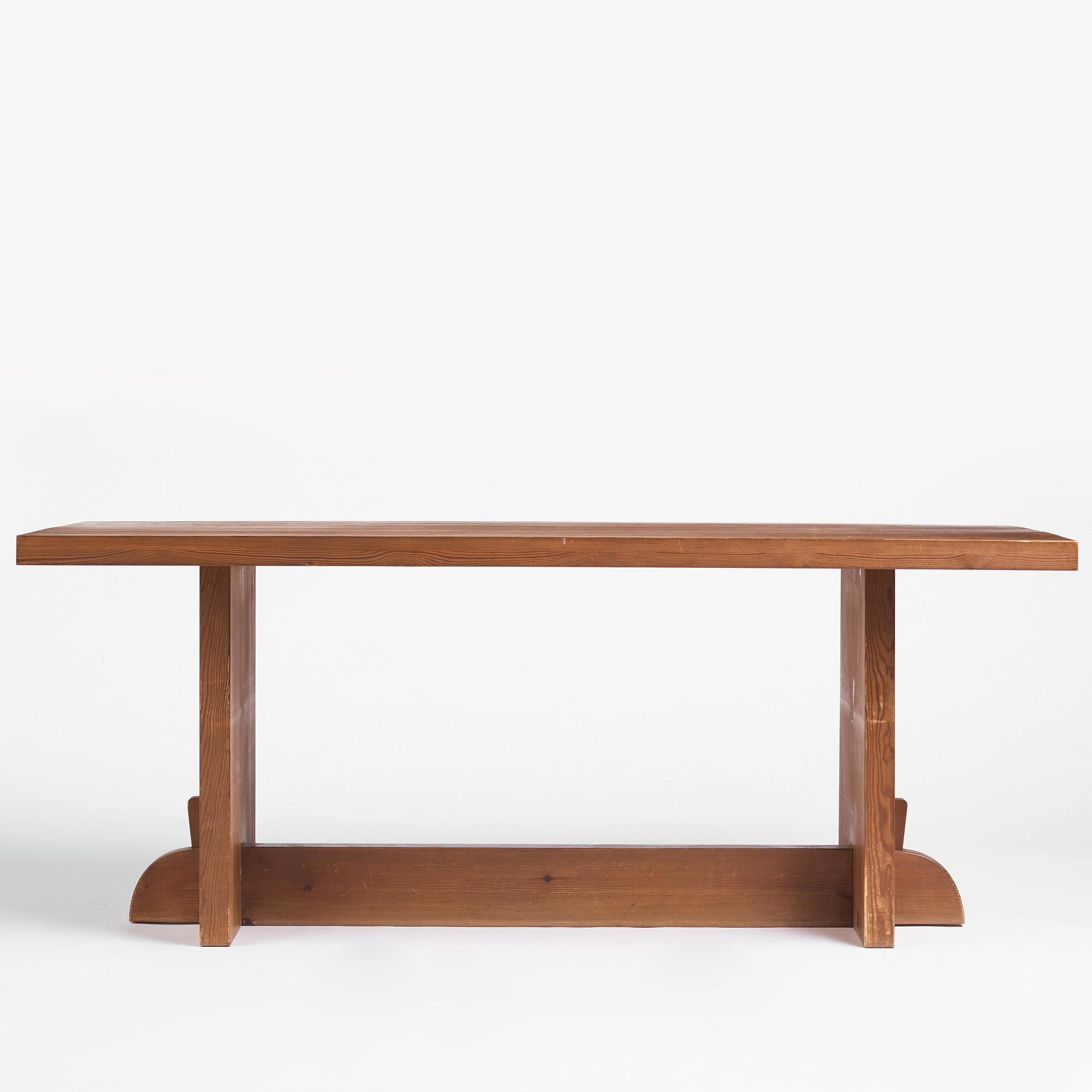 Axel Einar Hjorth, a 'Lovö' stained pine dinner table, Noriska Kompaniet, Sweden 1930s.