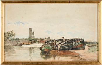 William Ewart Lockhart · WILLIAM EWART LOCKHART, akvarell. Sign.
