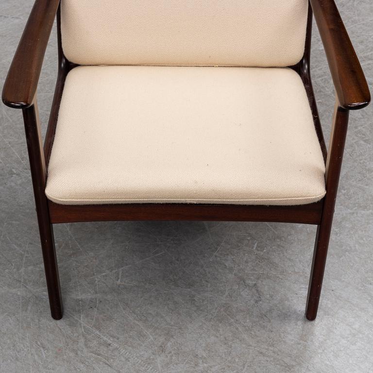 A pair of easy chairs, Ole Wanscher, Poul Jeppesen, Denmark.