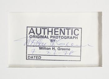 MILTON H GREENE, Gelatinsilverfotografi. Signerad Milton H Greene och daterad 7-27-78 a tergo.