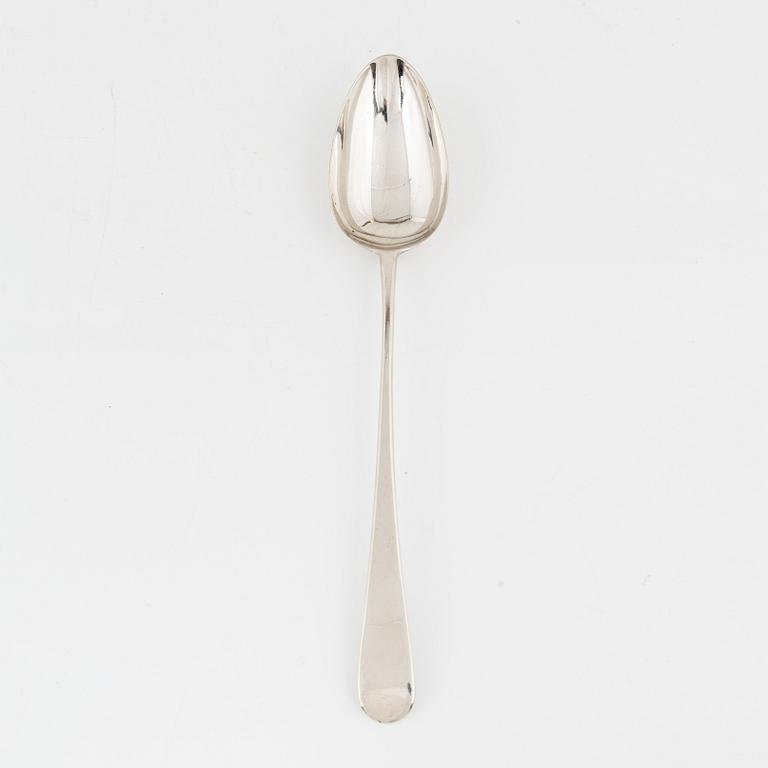 An English Silver Serving Spoon, mark of Samuel Adams, London 1778.