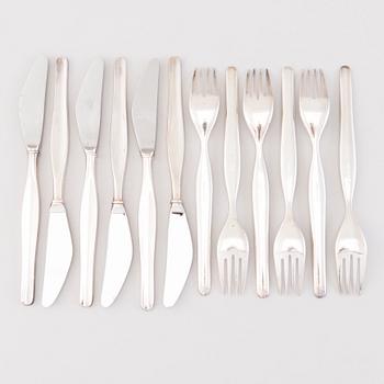 TAPIO WIRKKALA, A 57-piece set of 'Tapio' silver cutlery, Hopea-/Kultakeskus, Hämeenlinna, Finland 1961-76.