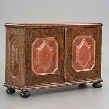 A Swedish polychrome-painted baroque cupboard, late 17th century / circa 1700.