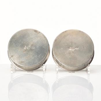 Firma Svenskt Tenn, a pair of pewter coasters, Stockholm 1975.