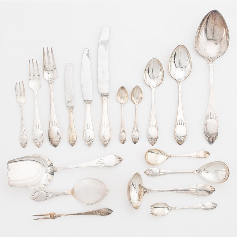 Besticksservis, silver, 124 delar, silver, Danmark, bl a C. Holm, Köpenhamn 1911 .