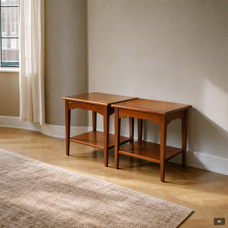 A pair of side tables, Grange.