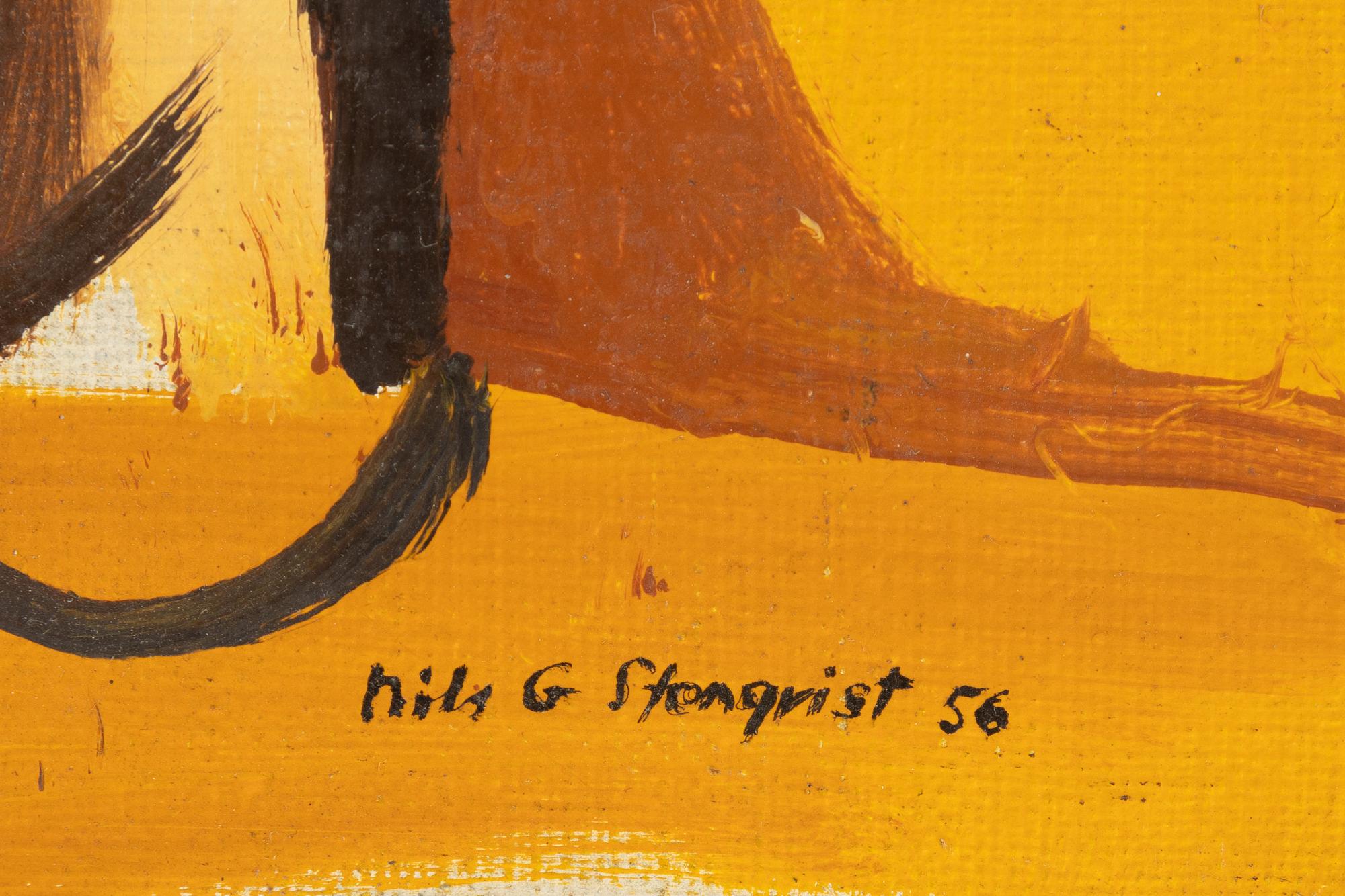 Nils Gunnar Stenqvist, olja på duk uppfäst på pannå, signerad och daterad -56.