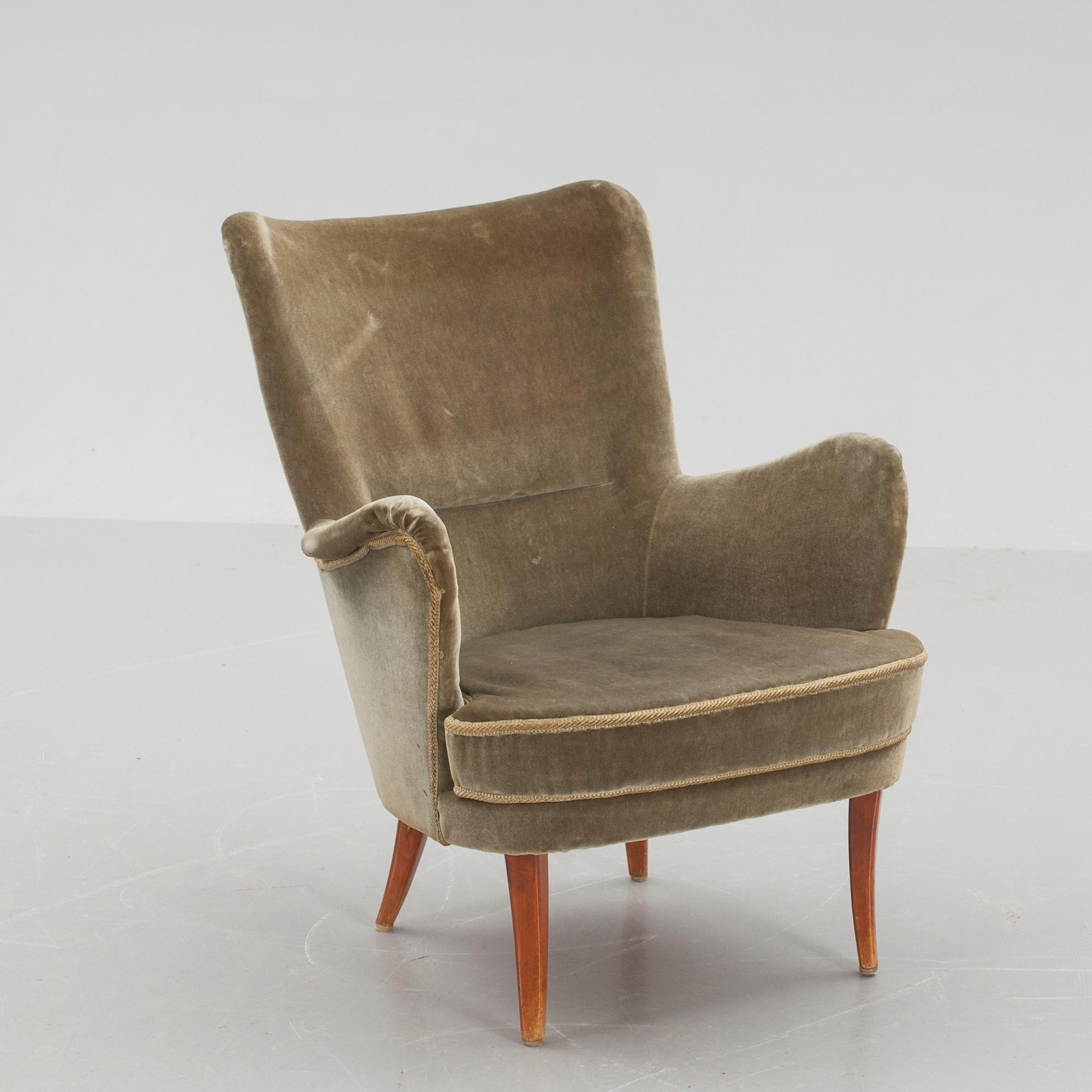 FÅTÖLJ, "Stora Furulid", Carl Malmsten, OPE. Märkt.