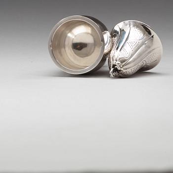 Georg Jensen, a sterling sugar castor, Copenhagen 1933-44, design nr 296, Swedish import marks.