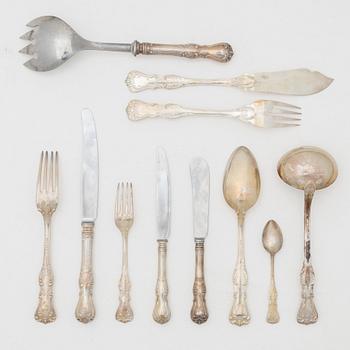 C.G. Hallberg, Bestickservis, 84 delar, silver, "Prins Albert", 1900-talets mitt.