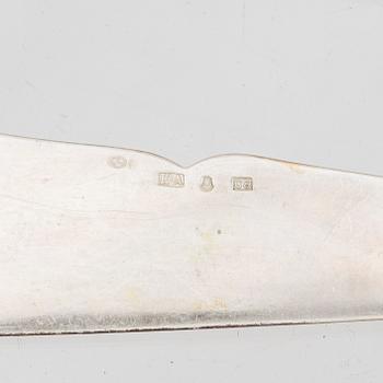A Swedish silver cutlery, 'Svensk spetsig', including with mark of KG Markströms, Uppsala 1951 (37 pieces).