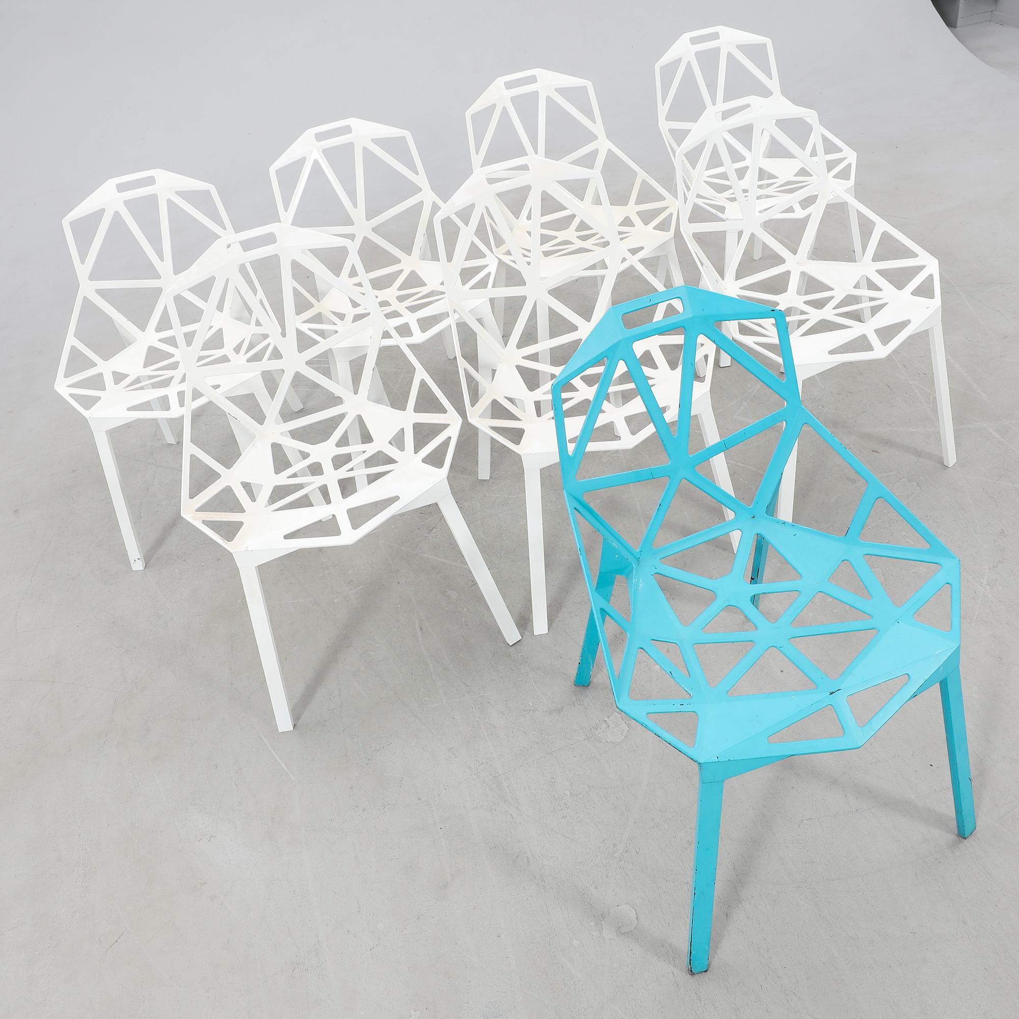Konstantin Grcic chairs, 8 pcs "Chair one" for Magis, 21st century.