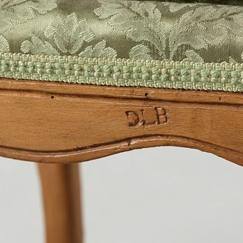 KARMSTOLAR, ett par, Frankrike, 1700-talets mitt, Louis XV.