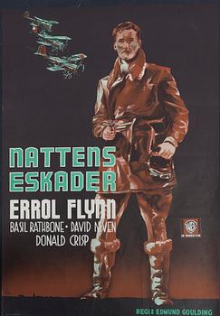 Gösta Åberg, a vintage movie poster, 'Nattens eskader (The Dawn Patrol)', 1938.