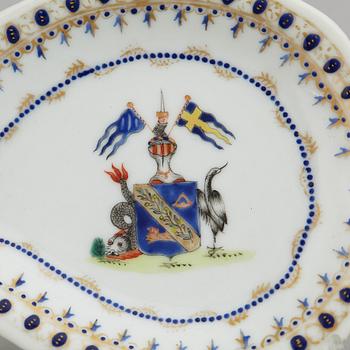 A Chinese famille rose weapon porcelain dish, 20th century.