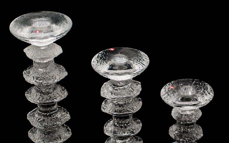 LJUSSTAKAR, 3 stycken, "Festivo", Timo Sarpaneva, Iittala, 1900-talets andra hälft.