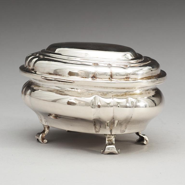 A Swedish 18th century silver casket, makers mark of Petter Ersson Lund, Stockholm 1747.