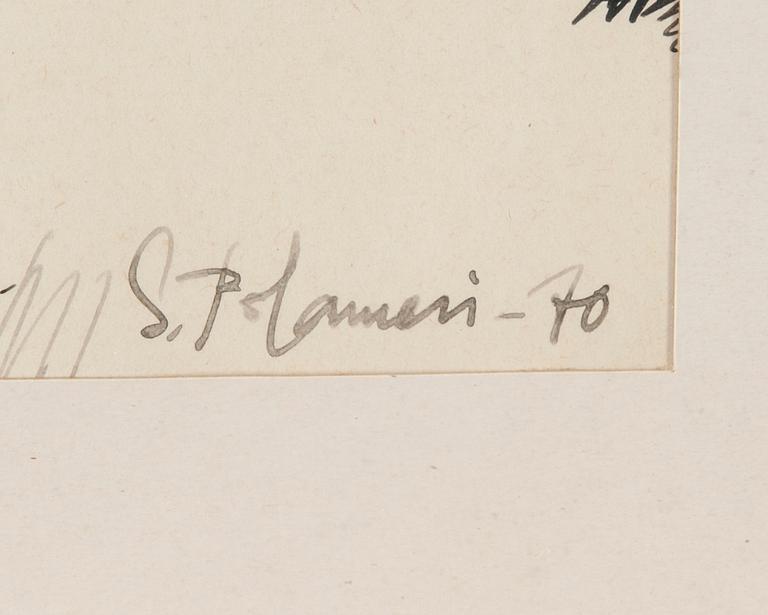 SEPPO POLAMERI, tussipiirros, signeerattu ja päivätty -70.