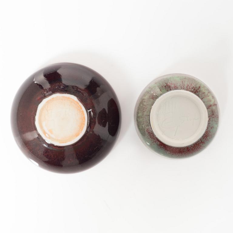 Stig Lindberg, four stoneware miniatures, Gustavsberg.