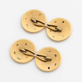 A pair of gold cufflinks, W.A. Bolin, most likely made in Moscow 1912-1917.