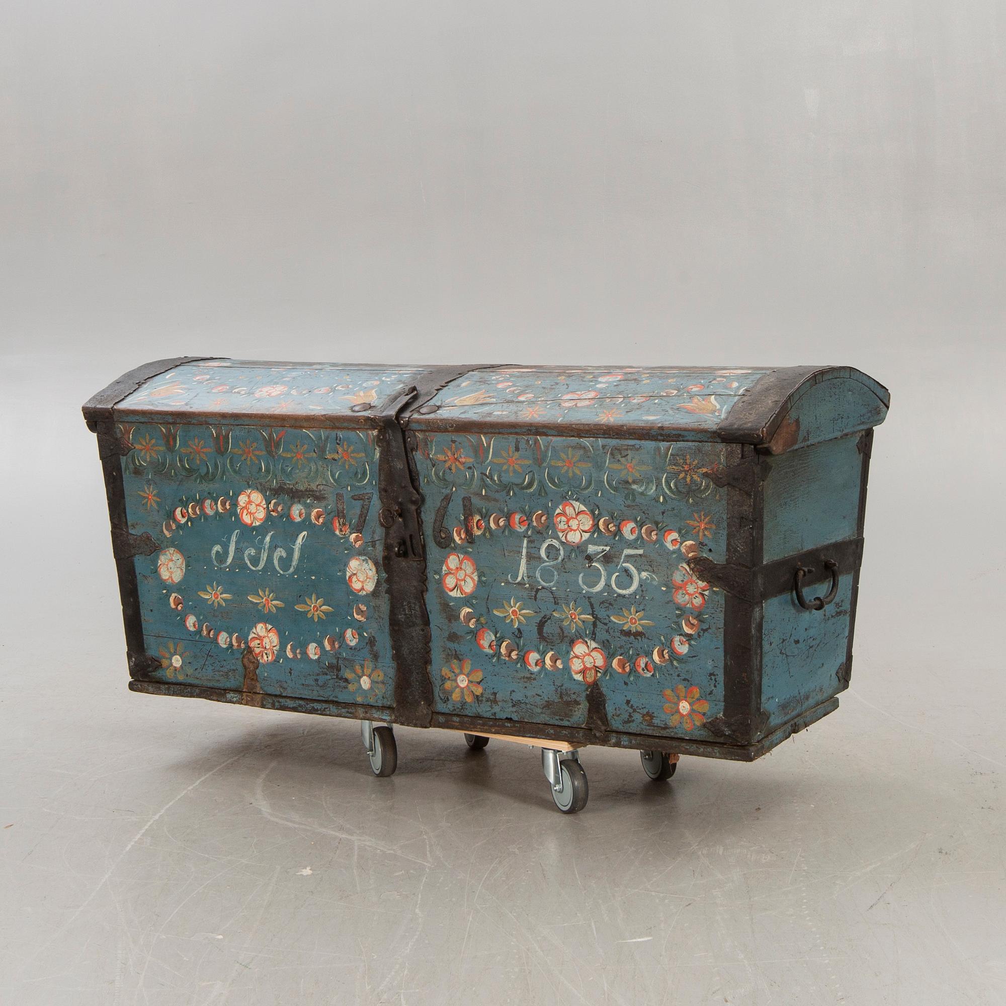 A Swedish painted coffin dated 1835.