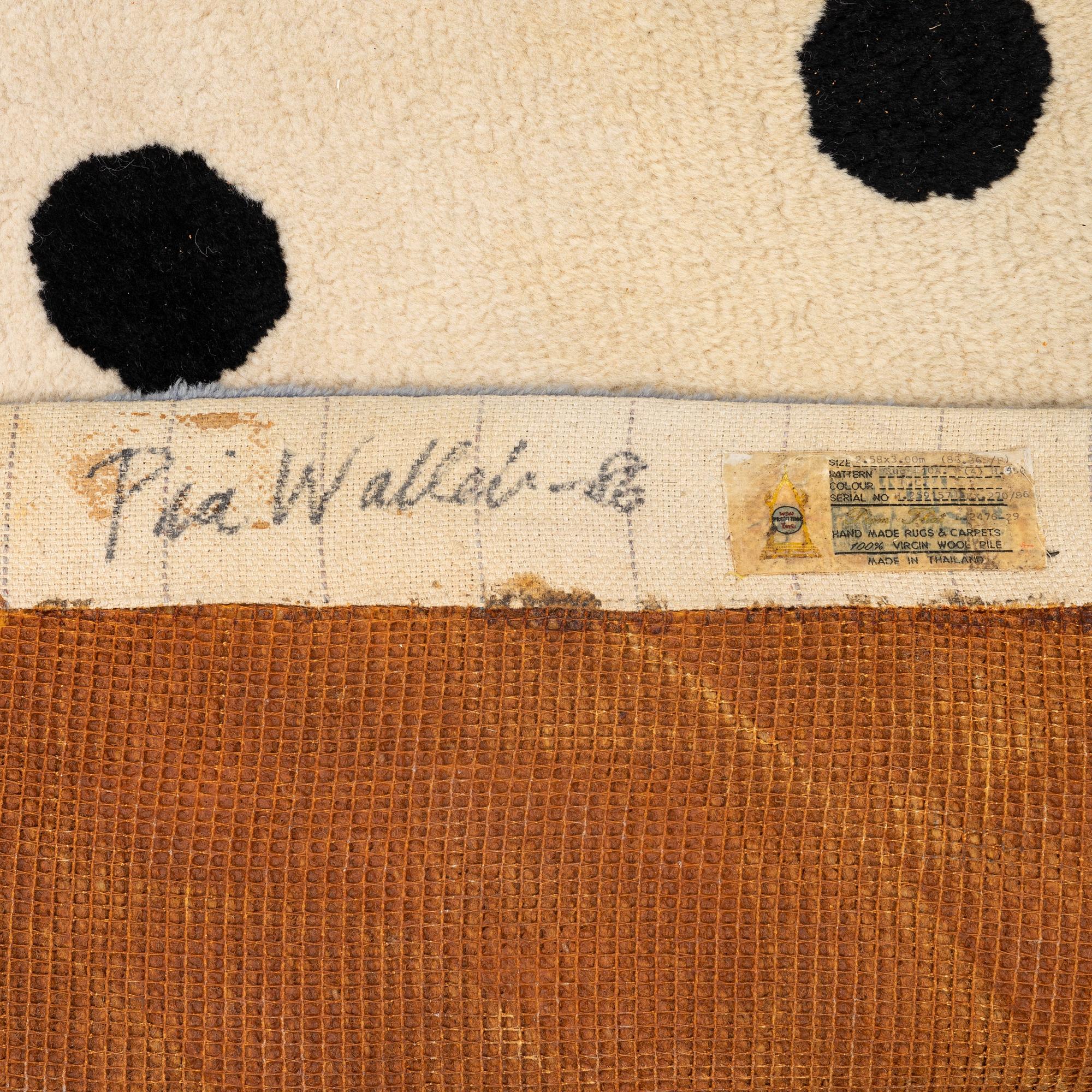 Pia Wallén, a carpet, tufted, Nordiska Galleriet 1986, ca 299 x 255 cm.