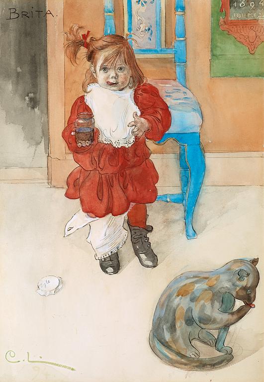 Carl Larsson, "Brita" / "I konfektyrburken" [Brita / In the confectionery jar].