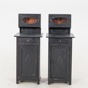 A pair of painted bedside tables first half of the 20th century.