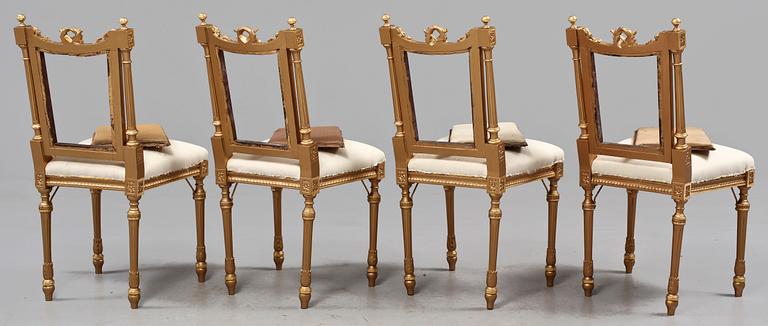 SALONGSGRUPP, 8 delar, Louis XVI-stil, 1900-talets första hälft.