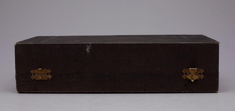 RESESCHATULL, 6 delar, delvis förgyllt silver, K Andersson, Stockholm, 1899. Tot vikt ca 264 g.