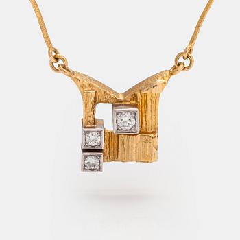 Björn Weckström, Kaulakoru "Timanttikaupunki", 18K kultaa, timantteja n. 0.11 ct yht. Lapponia 1985.