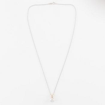 Collier 18K guld med två briljantslipade diamanter, medföljande report IGI.