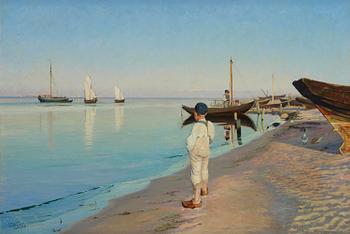 725. Gustaf Theodor Wallén, Waiting for father, Vitemölle.