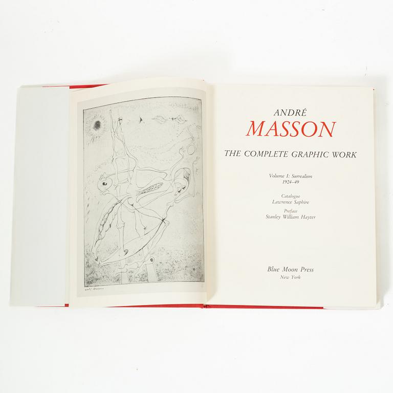 Art books, 3 pcs, Picasso Linoleum Cuts, Braque Lithographe, and André Masson - The Complete Graphic Work, vol 1.