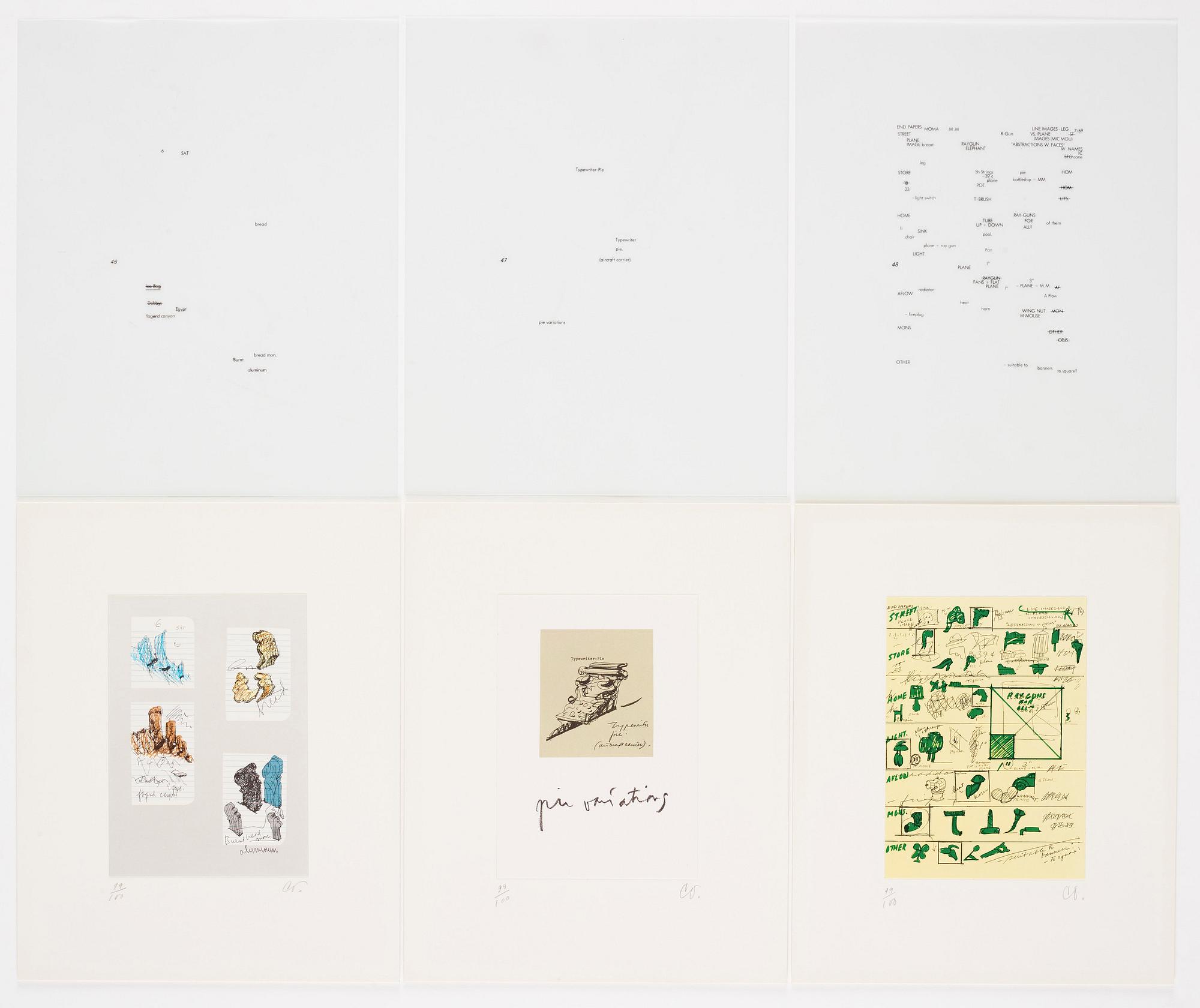 Claes Oldenburg, "Notes in hand".