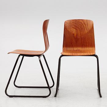 Six chairs, 'Thur-Op-Seat',  Pagholz, West Germany, 1960s/70s.