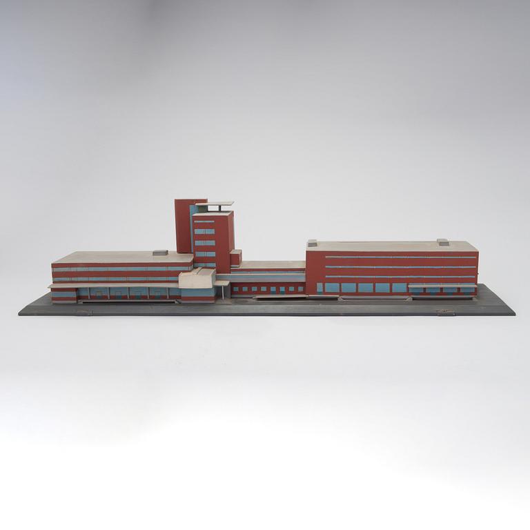 ERKKI HUTTUNEN, arkitekturmodell, Alkos fabriker i Rajamäki, Finland 1934.