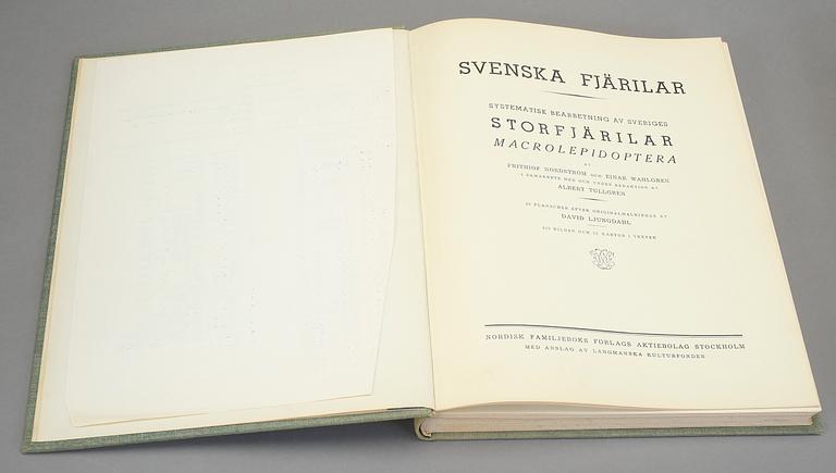 SVENSKA FJÄRILAR, I-II, 2 vol, Nordström, Wahlgren, Tullgren, Stockholm 1941.